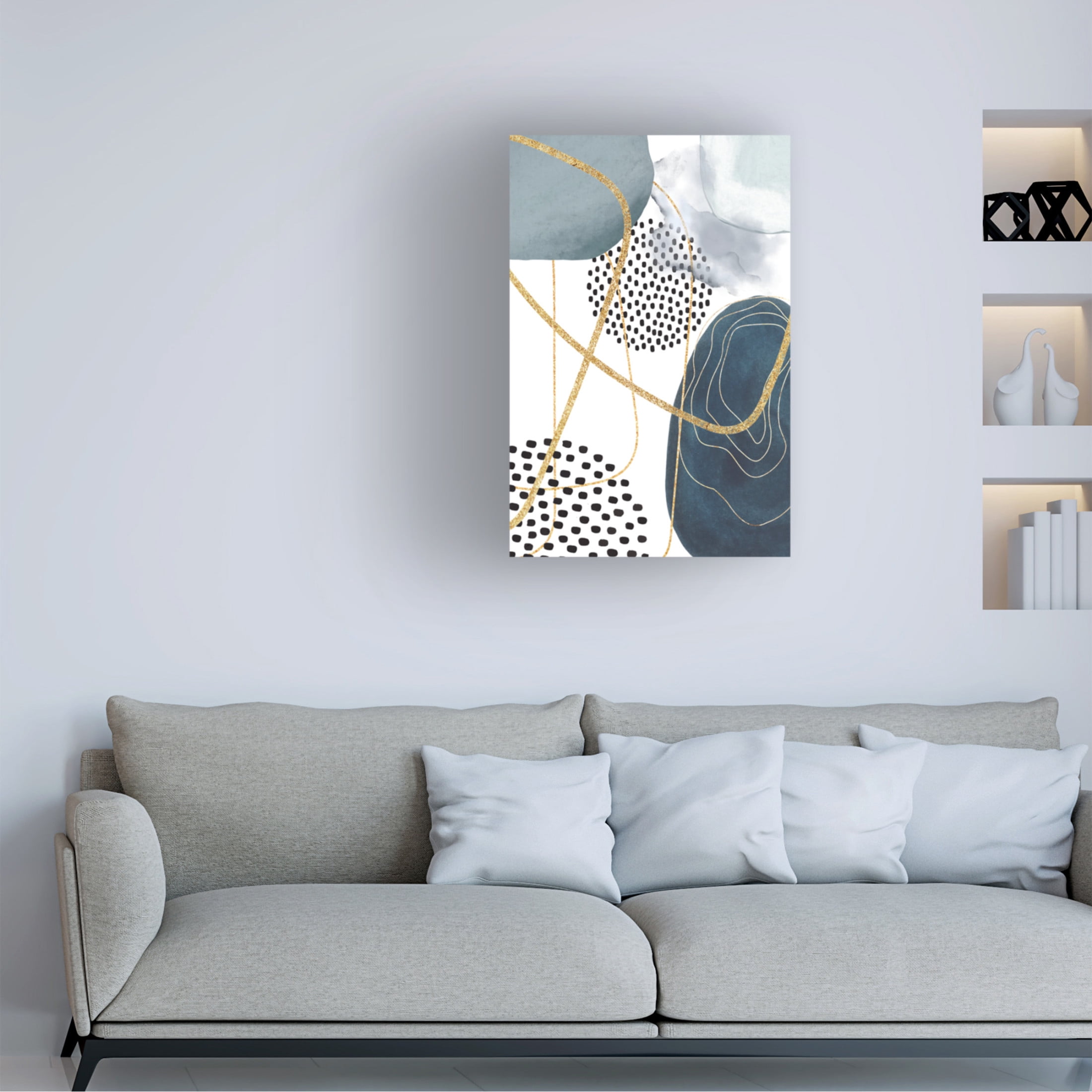 Trademark Fine Art Sally Ann Moss Shapley Blue 2 Canvas Wall Art