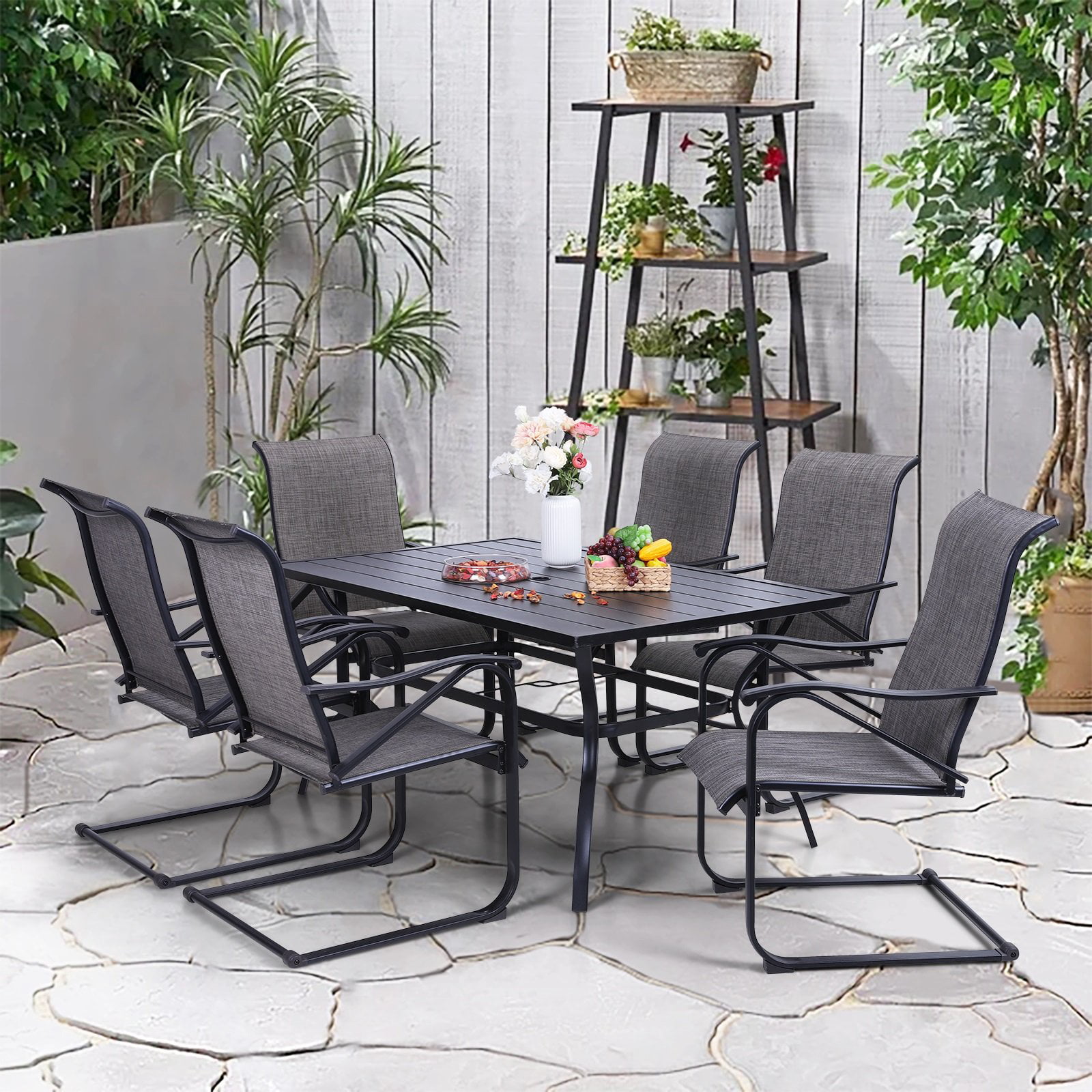Patio Bistro Table Outdoor Furniture Dining Metal Yard Garden Deck Square Glass 