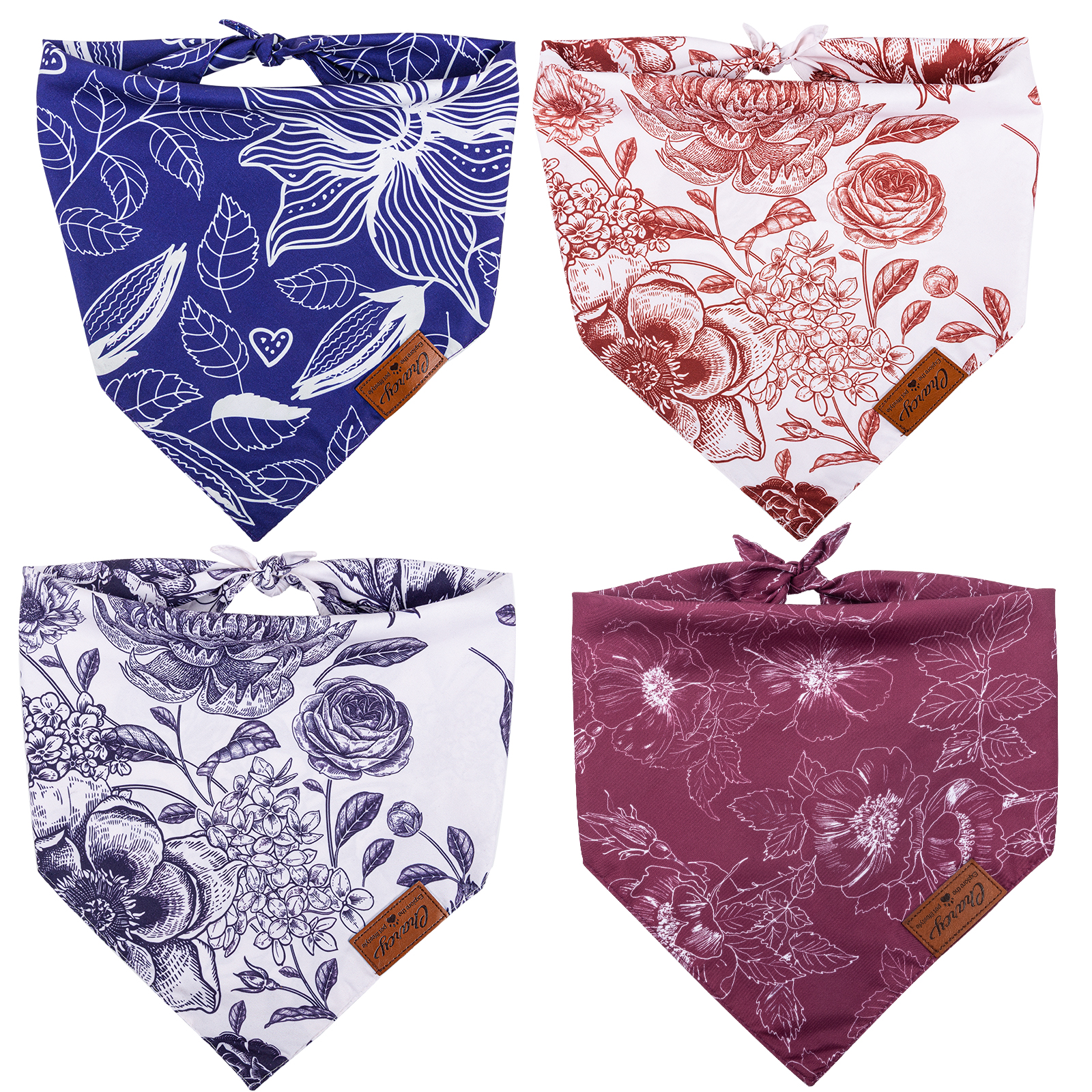 Alkinoos Dog Bandanas 4 Pack, Fall Dog Bandana Boy Girl for Holiday
