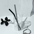 thumbnail image 2 of Straight Bend Glass Straws Set Lightweight Smooth Edge Straws for Tea Coffee Shop Dorm Homes, 2 of 4