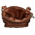 thumbnail image 4 of SILVERFEVER Women's Shoulder Crossbody Round RFID Pocket Small Genuine Leather Bag, 4 of 7