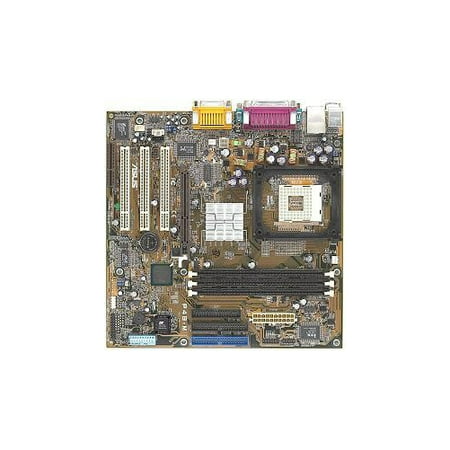 Refurbished-AsusP4B-MSocket 478 Micro ATX motherboard with 3 PCI, 1 AGP, 1 CNR and 3 DIMM sockets. On-Board audio. Motherboard only. No manuals, cables or