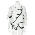 thumbnail image 4 of Plus Size Blouse Women Blouse Flared Sleeve Irregular Hem Colorblock Plus Size Top, 4 of 9