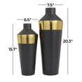 thumbnail image 3 of DecMode 20", 16"H Black Metal Vase with Gold Band, Set of 2, 3 of 8