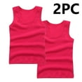 thumbnail image 2 of TEAJOPSUU 2 Pack Kids Tank Tops Unisex Boys Girls Ribbed Round Neck Sleeveless Workout Shirt Summer Solid Color Basic Tops 2-14 Years Hot Pink, 2 of 3