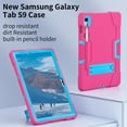 thumbnail image 6 of Dteck Case for Samsung Galaxy Tab S9 2023 (SM-X710/X716B/X718U)/S8 11 Inch SM-X700/X706 2022 / S7 11 Inch SM-T870/T875, Heavy Duty Hybrid Shockproof Kickstand Rugged Kids Friendly Case Cover,Rose+Blue, 6 of 8