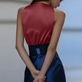 thumbnail image 4 of Womens Silk Satin Elegant Tank Tops V Neck Solid Color Sleeveless Work Blouses Summer Lightweight Dressy Casual Shirts New Wine S, 4 of 5