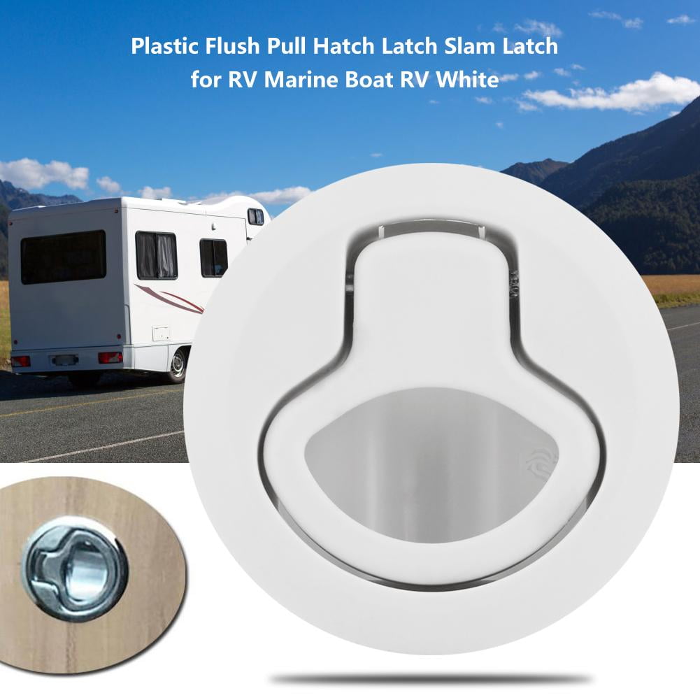 Tebru Plastic Flush Pull Hatch Latch Slam Latch for RV Marine Boat RV