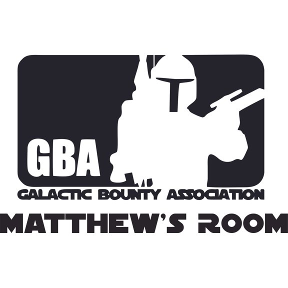 Galactic Bounty Logo Cartoon Design Customized Wall Decal - Custom Vinyl Wall Art - Personalized Name - Baby Girls Boys Kids Bedroom Wall Decal Room Decor Wall Sticker Decoration Size (40x35 inch)