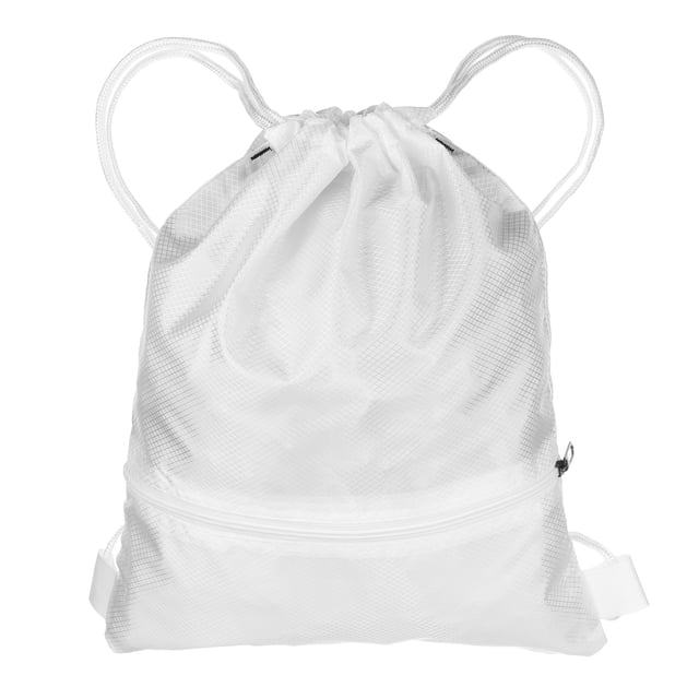 Bolsa de mochila de cuerda Uxcell 14.6" x 17.9" Tela Oxford Saco Cinch, Blanco