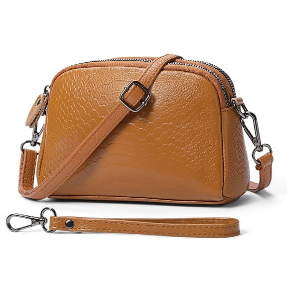 GOIACII Women Shoulder Bag Small Crossbody Bag Purse for Women Crocodile Leather Bags Wrist Strap
