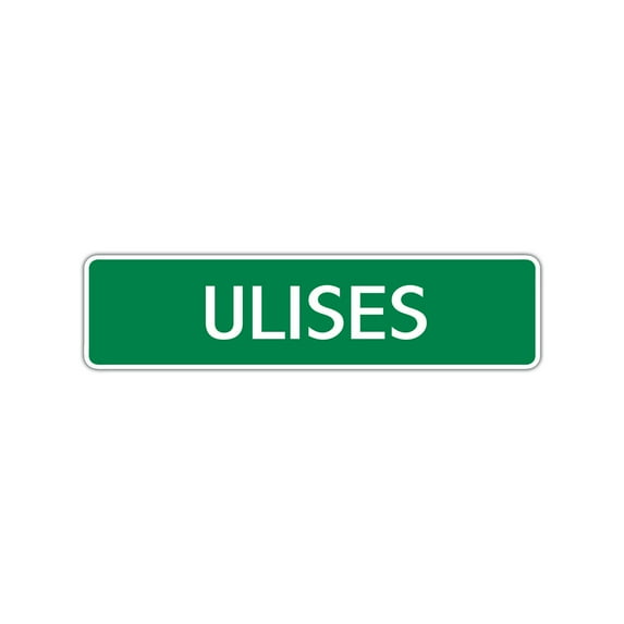 Ulises Boys Children Name Letter Printed Wall Plaque Decoration Label Indoor Outdoor Unique Novelty Aluminum Metal Sign 4"x18"