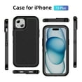thumbnail image 3 of Rugged Case for iPhone 14 Plus, Heavy Duty Double Layer Toughness Protection Phone Cover Military Grade Shockproof Drop Resistant Frosted Matte Durable Case for iPhone 14 Plus, Black, 3 of 8