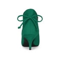 thumbnail image 6 of BLISSFUL STEP Women's Ankle Boots Pointed Toe Kitten Heel Faux Suede Dress Side Zipper Boots  Emerald Green 10, 6 of 8