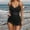 Black, variant on GERsome Womens One Piece Swim Dress Tummy Control Swimsuits Slimming Mesh Sheer Sarong Wraps Bathing Suit S-2XL