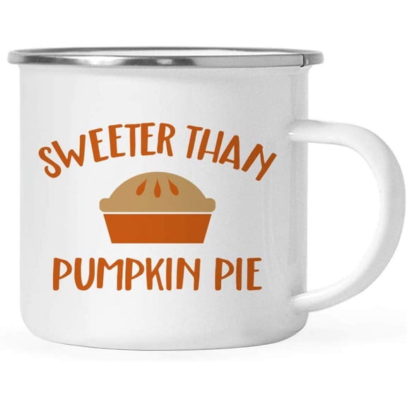 Koyal Wholesale Fall Autumn Season 11oz. Stainless Steel Campfire Coffee Mug Gift, Sweeter than Pumpkin Pie, 1-Pack