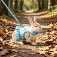thumbnail image 7 of Tuvgenk Small Pet Harness and Leash Set Vest Style Breathable Mesh Rabbit Chest Strap for Guinea Pig Outdoor Walk S Blue, 7 of 7