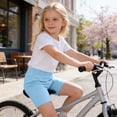 thumbnail image 6 of Tfken Kids Toddler Jean Shorts For Teen Girls Summer Elastic Waist Solid Color Slim Shorts Casual Trendy Daily Wear Children Soft Denim Shorts Blue, 6 of 6