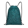 thumbnail image 1 of Xecao teal sparkling Pattern Sports Drawstring Backpack - String Swim Gym Bag with Wet Proof Pocket for Women&Men-Small, 1 of 6