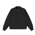 thumbnail image 4 of Zpanxa Bomber Jacket Women Short Plus Size Zip Up Stand Collar Casual Coat with Pockets Black 3XL, 4 of 7