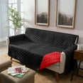 thumbnail image 4 of Home Details Reversible Quilted Furniture Sofa Protector Slipcover in Burgundy/Black, 4 of 7