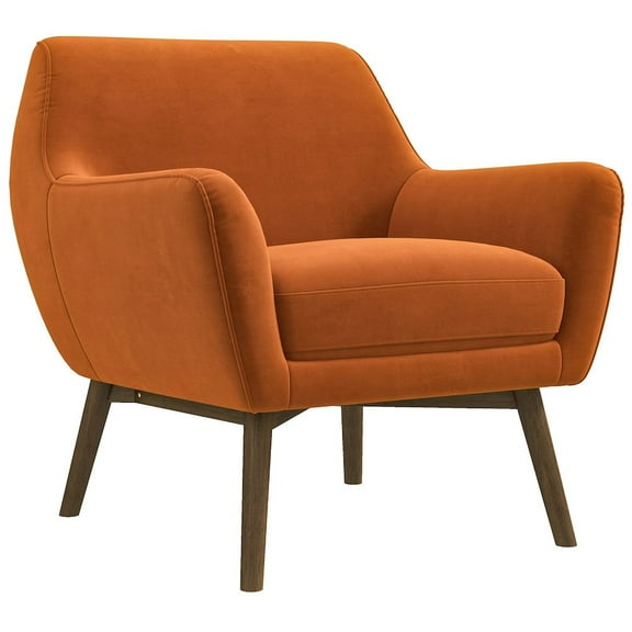 Ashcroft Furniture Panom Burnt Orange Velvet Lounge Chair