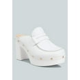 thumbnail image 3 of Lyrac Recycled Leather Platform Clogs In White, 3 of 10