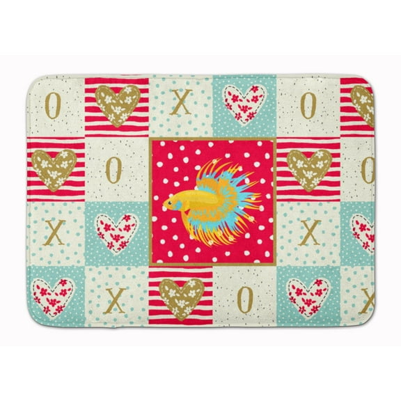 CrownTail Betta Love Machine Washable Memory Foam Mat Red