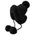 thumbnail image 4 of Generic Women'S Pom Pom Fleece-Lined Trapper Hat Women'S Pom Pom Fleece-Lined Aviator Hat Cute Pullover Hat With Wool Thickening Hairball Solid Color Wool Knit Ear Hat Men And Women Classic Knit Hat, 4 of 4