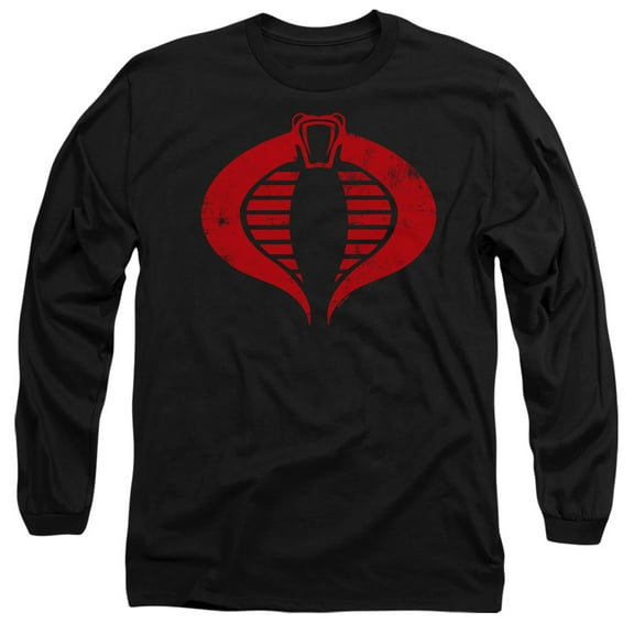 G.I. Joe Cobra Logo Unisex Adult Long-Sleeve T Shirt, Black, 3X-Large