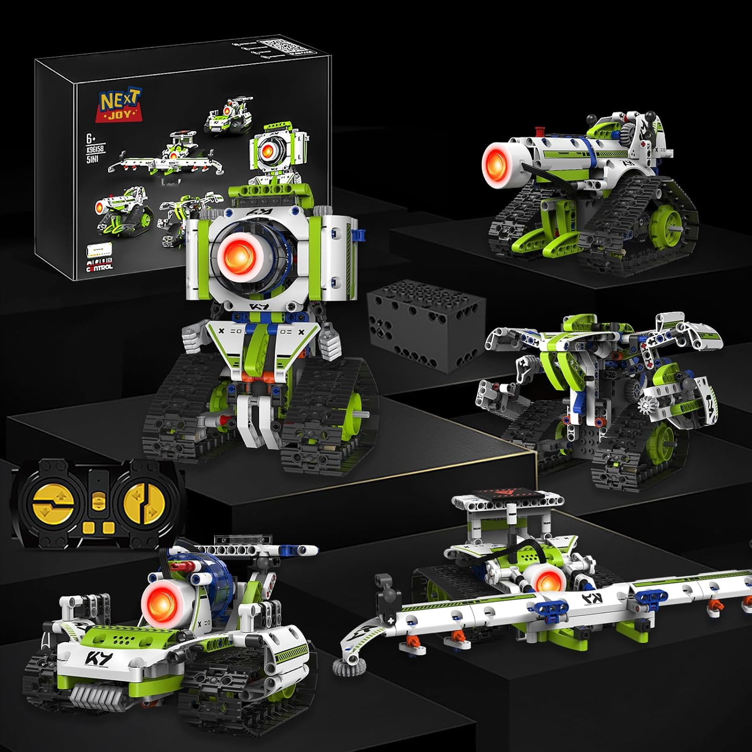 5 in1 STEM Robot Building Kit, 337PCS APP/Remote Control Mech RC Robotics for Kids Ages 8-12, Science Kit Coding Robots Toy Set, Birthday Gifts for Boys Age 8-14+