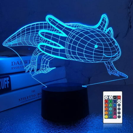 Axolotl Gifts 3D Axolotl Lamp Night Light 3D Illusion lamp for
