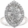 1-1/2-carat T.w. Round And Baguette Whit