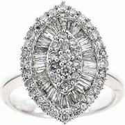 1-1/2-carat T.w. Round And Baguette Whit