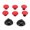 Red, variant on 8-in-1 Universal Thumbstick Cap Replacement Set with 3 Heights Thumb Stick Grip Rubber Covers for Pro Elite and Switch Pro Controllers - Precision Grip Enhancement Pack (White, 10 inches / 25.4 cm)