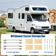 thumbnail image 4 of 2x Barre de Rangement d'Angle en Acier pour Douche RV Installation Facile Rangement Sécurisé pour Toilettes de Camping 2 Pcs Barre de Rangement d'Angle de Douche RV Réglable Résistant à la Rouille Crochets Multi-Usages Accessoires Acier 2 Pcs, 4 of 8