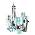 thumbnail image 2 of Harper, Ethan 25x32 White Modern Wood Framed Museum Art Print Titled - Blue City II, 2 of 4