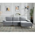thumbnail image 2 of Gewnee 102.4'' Modern Convertible L-Shaped Sofa, 3-Seater with Movable Ottoman for Living Room & Apartments( Light Gray), 2 of 10