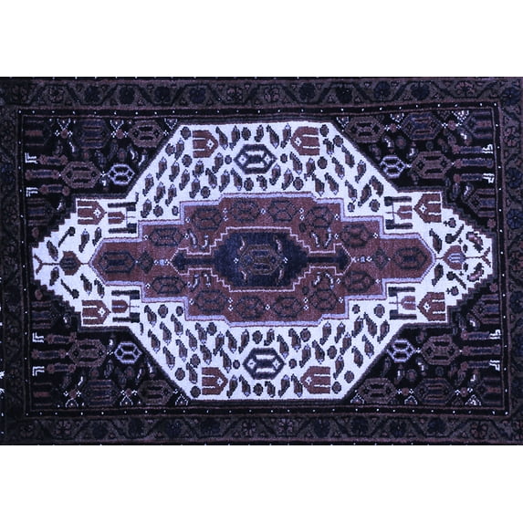 Ahgly Company Indoor Rectangle Persian Blue Traditional Area Rugs, 2' x 5'