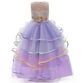 thumbnail image 3 of Girls' Unicorn Party Princess Dress Rainbow Tulle Long Wedding Gown Birthday Kids Clothes, 3 of 5