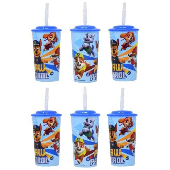 Vasos para beber Zak Designs Paw Patrol, paquete de 6, 480 ml con tapa
