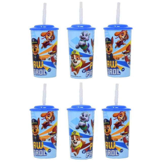 Vasos para beber Zak Designs Paw Patrol, paquete de 6, 480 ml con tapa
