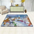 thumbnail image 2 of SKYSONIC Winter Village Landscape Non-Slip Area Rug, Cute Snowman Floor Carpet Comfort Floor Mats Decor for Indoor Front Porch,Living Room, Bedroom,Kitchen,72"x48", 2 of 5