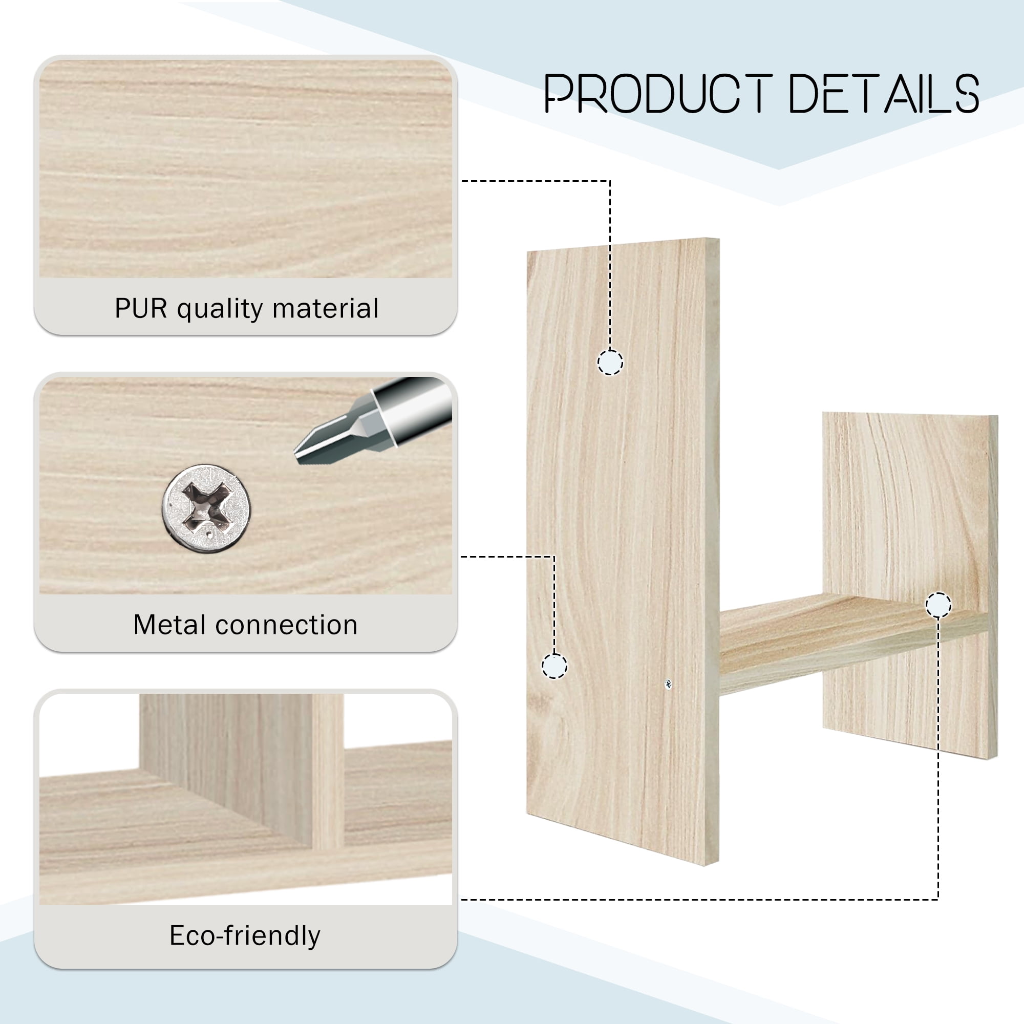 TY Arts & Culture Desktop Organizer Office Storage Rack Adjustable Wood Display Shelf