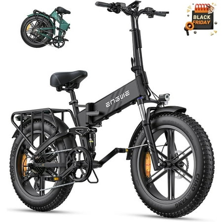 ENGWE Engine Pro 2.0 1200W Peak Power 75N.m Torque Sensor Ebike, 4.0 * 20” Fat Tire Folding Electric Bike for Adults, 52V 16AH Battery Up to 28MPH 68Mile Long Range, Full Suspension All Terrain
