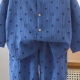 thumbnail image 4 of Quealent Toddler Baby Girl Cotton Linen Button-up Pajamas Bear Print Long Sleeve Kid Sleepwear PJs Set (Blue, 3-4 Years), 4 of 4