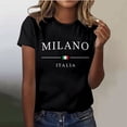 thumbnail image 2 of BOOMNY Women's Short Sleeve T-Shirts Crew Neck Italian Day Graphic Tshirts Summer Tee Tops for Women, 2 of 4