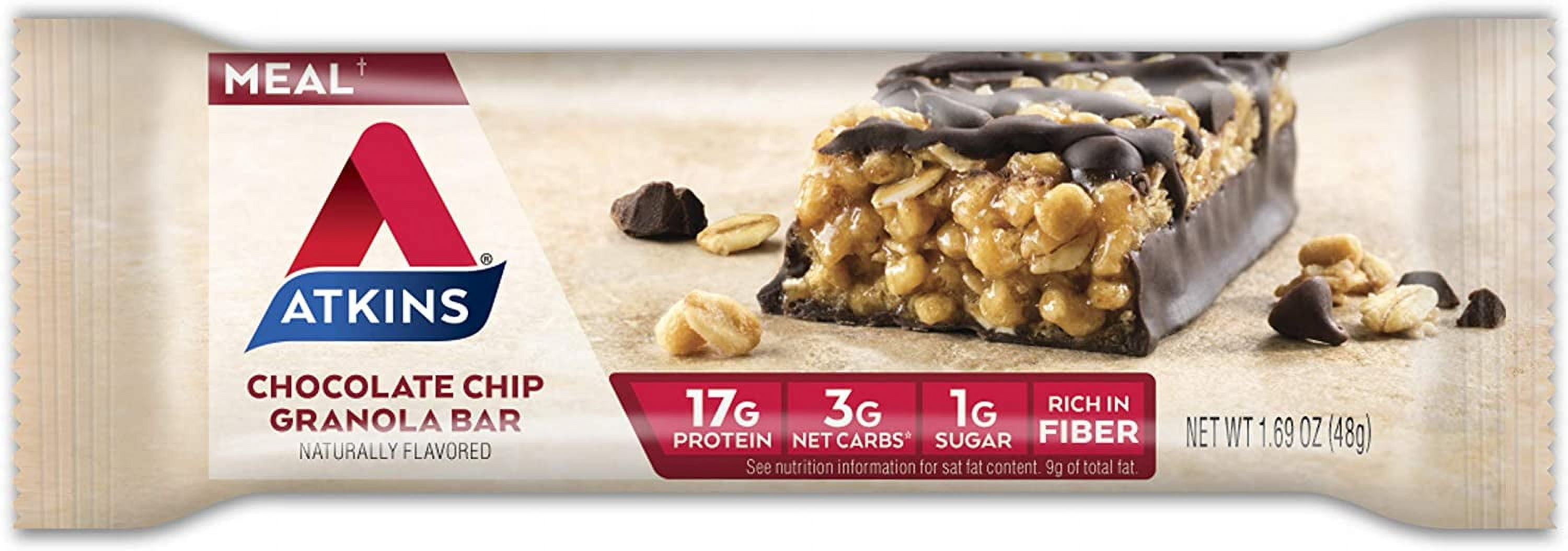 Atkins Meal Bar Value Pack Chocolate Chip Granola -- 8 Bars