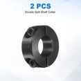 thumbnail image 3 of Uxcell 2 Pack Double Split Shaft Collar, 5/8" Bore One Piece Clamping Collar 1-5/16" OD 7/16" Thickness Black Oxide Lock Collar Clamp with Set Screws (1045 Steel), 3 of 6