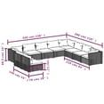 thumbnail image 3 of vidaXL 10 Piece Garden Lounge Set with Cushions Brown Poly Rattan, 3 of 4